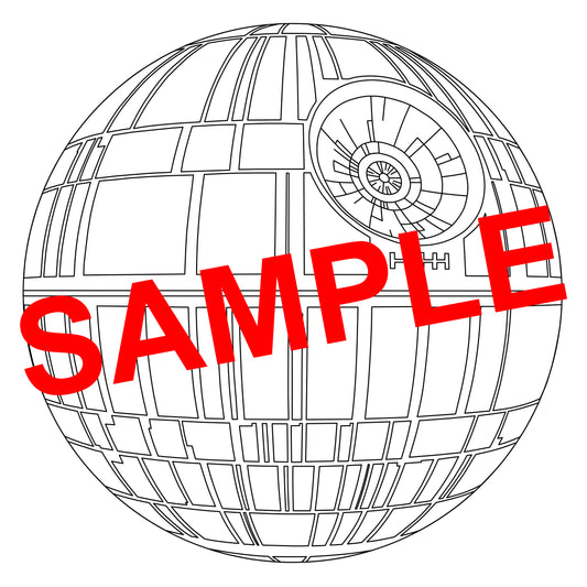 Death Star .svg .dxf .png .pdf and lightburn files for use with lasers and CNCs