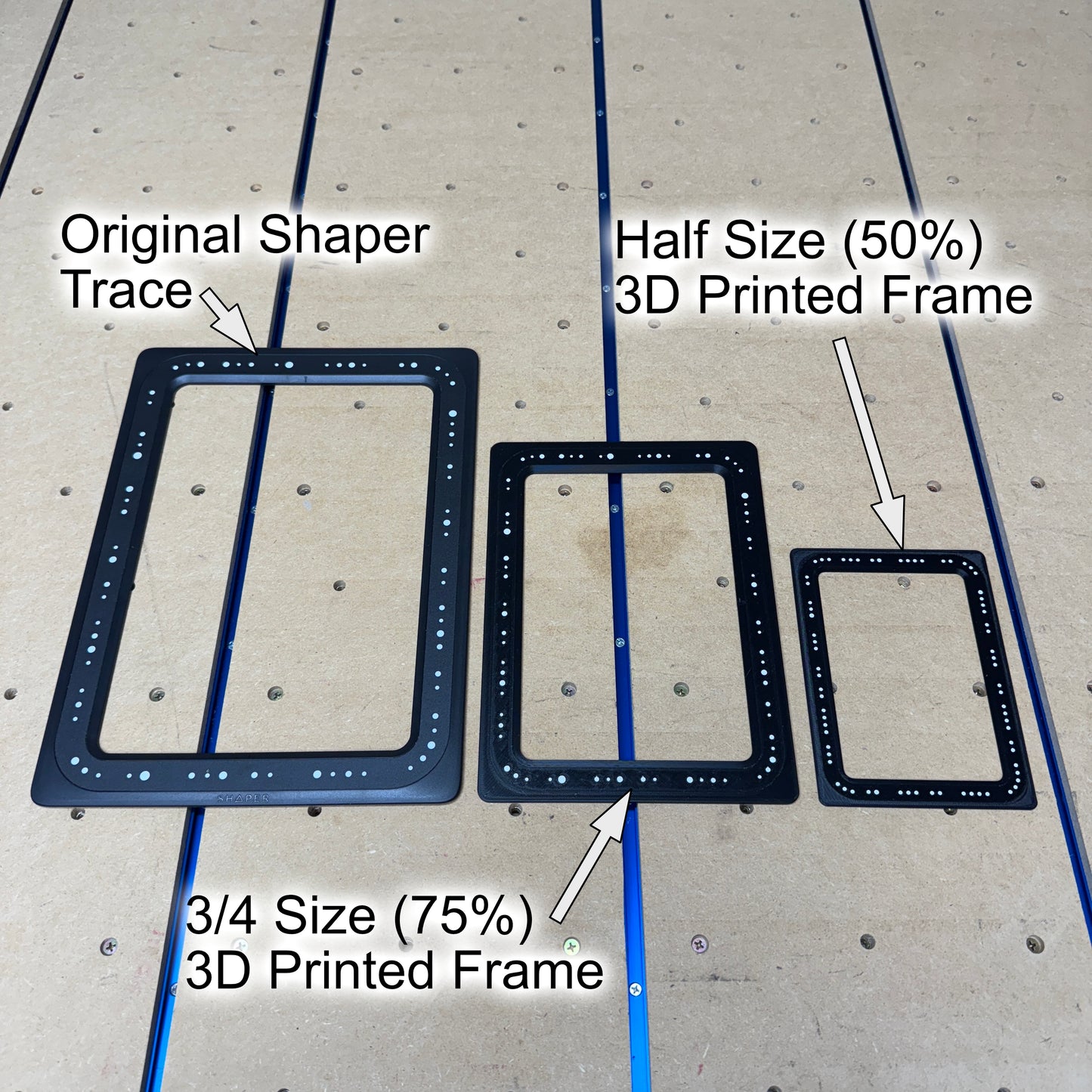 Shaper Trace Frame - 75% Size (3/4 Size) - 3D Printed Physical Item