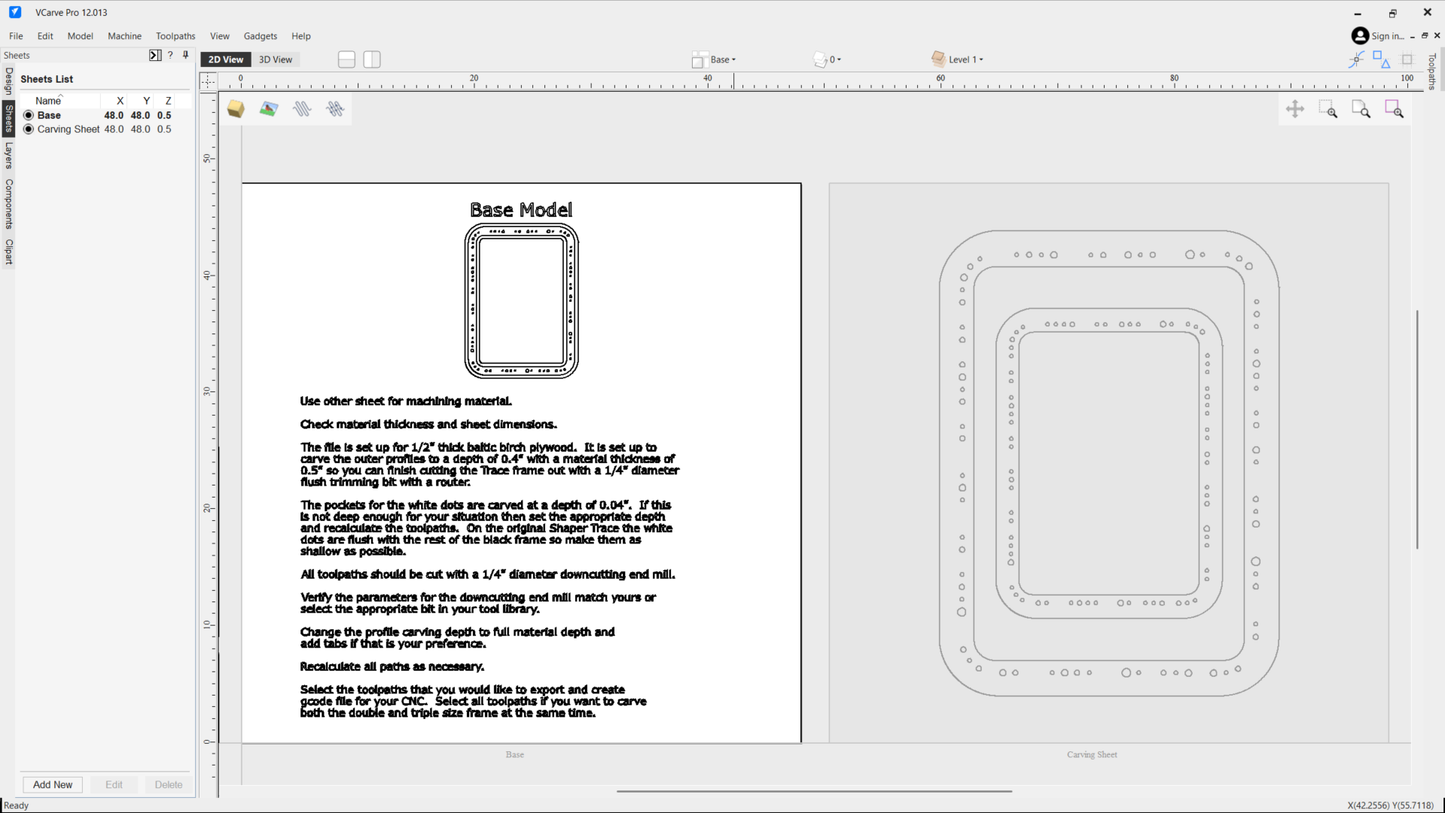 Shaper Trace Frame DXF, SVG, Vectric and Carveco Files for CNC to compliment your original Trace - Digital Item